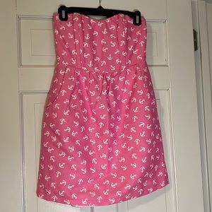 Cute nautical strapless dress!